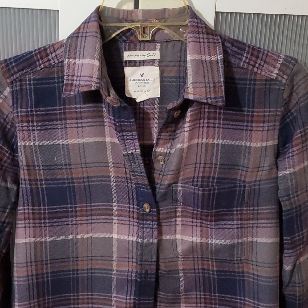 American Eagle Flannel Boyfriend Fit